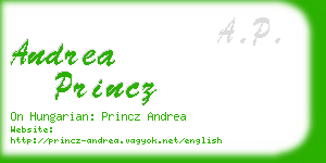 andrea princz business card